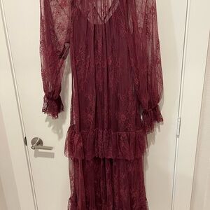 ASOS Burgundy Lace Maxi Dress